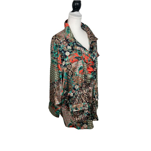 Ruby Rd Jacket Petite Plus Size 2X Artsy Zippered Snap Floral Multicolor Stretch - Picture 8 of 14